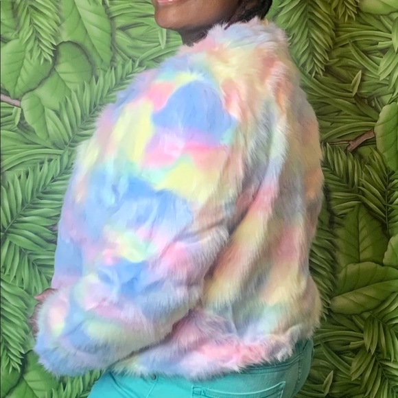 Rainbow Fur Coat - Picture 3 of 3